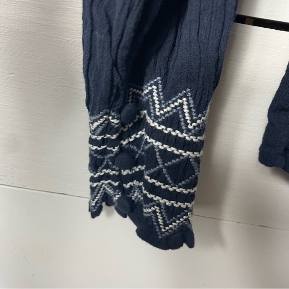 Madewell Navy Smock Neck Flowy Blouse Size XS - Picture 6 of 8